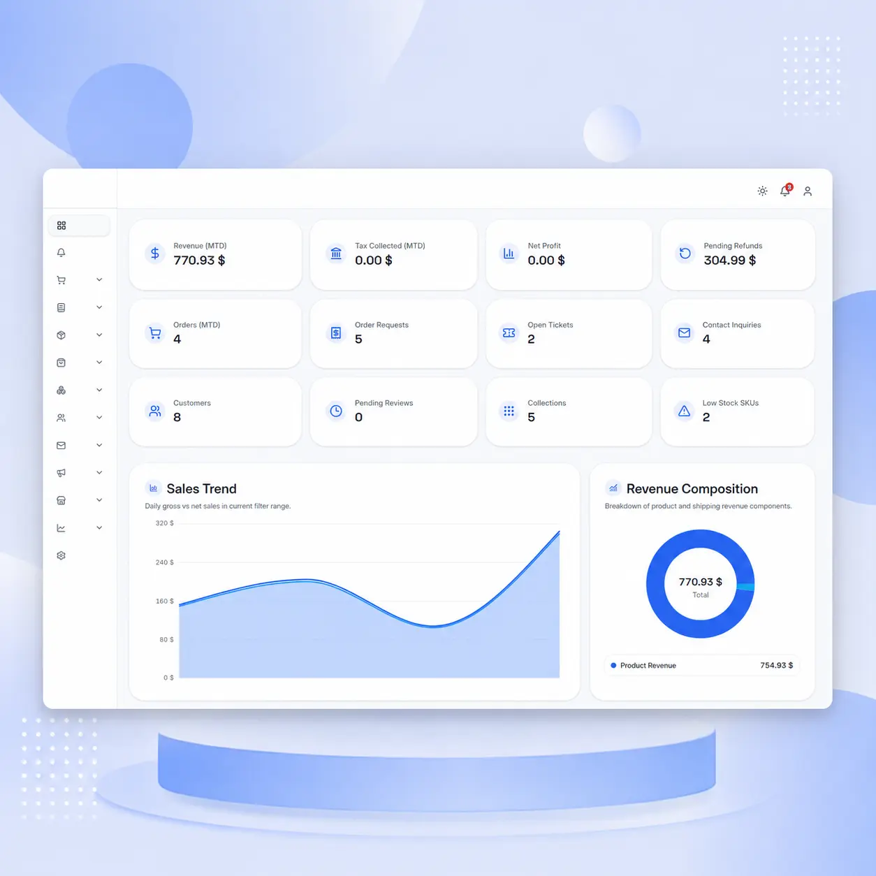 MileMoto administration control view workspace